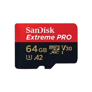 SanDisk Extreme Pro, UHS-I, microSD, 64 GB - Mälukaart ja adapter SDSQXCU-064G-GN6MA
