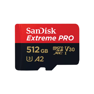 SanDisk Extreme Pro UHS-I, microSD, 512 GB - Mälukaart ja adapter