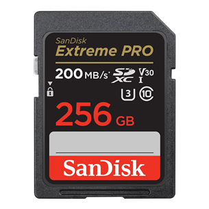 SanDisk Extreme Pro UHS-I, SDXC, 256 GB, must - Mälukaart