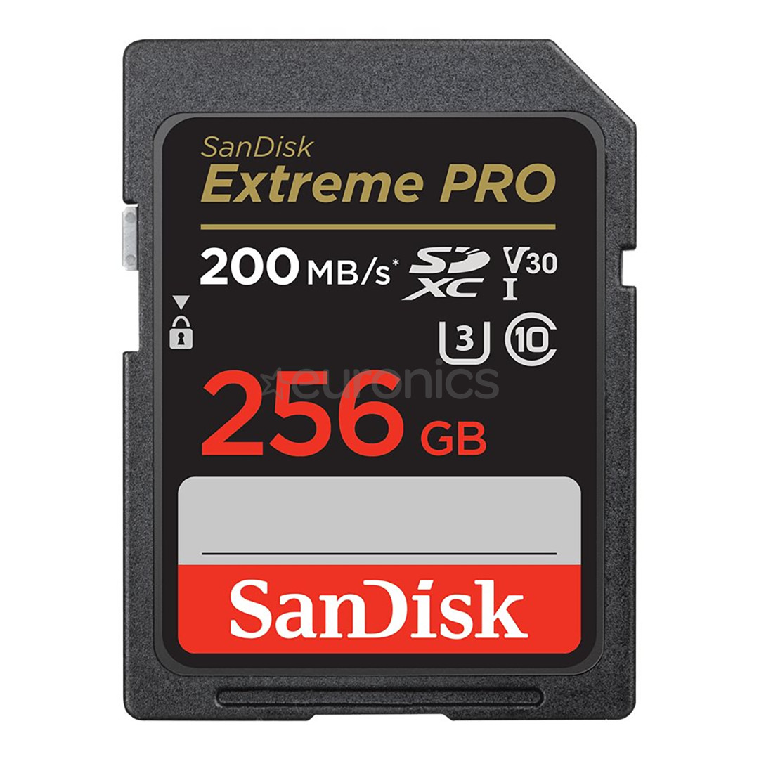 SanDisk Extreme Pro UHS-I, SDXC, 256 GB, must - Mälukaart
