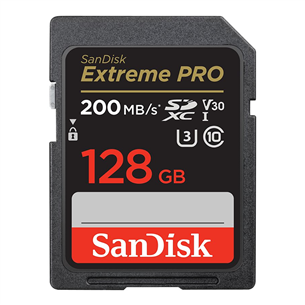 SanDisk Extreme Pro, UHS-I, SDXC, 128 GB, black - Memory card