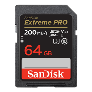 SanDisk Extreme Pro, UHS-I, SDXC, 64 ГБ, черный - Карта памяти