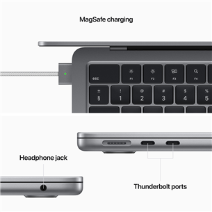 Apple MacBook Air 13" (2022), M2 8C/8C, 8 GB, 256 GB, SWE, space gray - Notebook