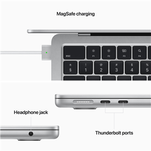 Apple MacBook Air 13" (2022), M2 8C/8C, 8 GB, 256 GB, RUS, hõbedane - Sülearvuti