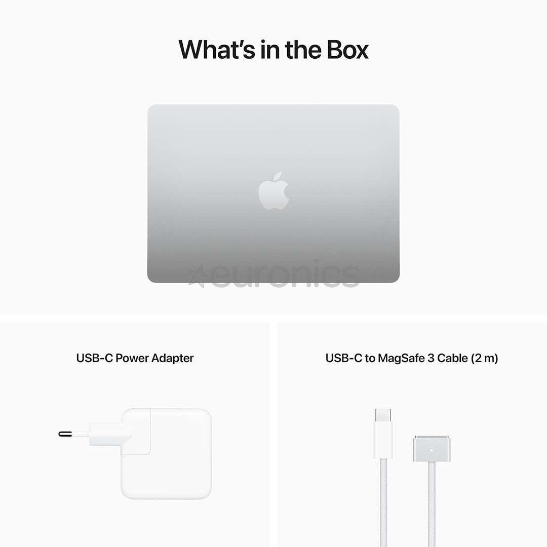 Apple MacBook Air 13 (2022), M2 8C/8C, 8 ГБ, 256 ГБ, ENG, серебристый - Ноутбук