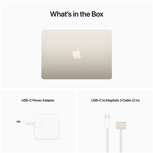 Apple MacBook Air 13" (2022), M2 8C/10C, 8 GB, 512 GB, SWE, starlight - Notebook