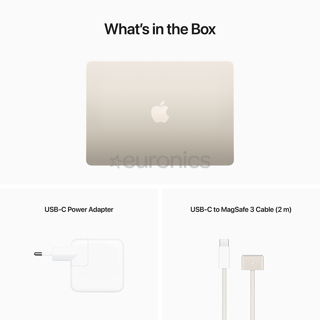 Apple MacBook Air 13 (2022), M2 8C/10C, 8 ГБ, 512 ГБ, ENG, золотистый - Ноутбук