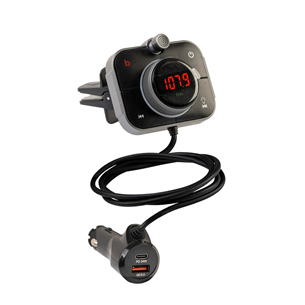 Kenner FT-624 BT, Bluetooth, USB-C, USB QC 3.0, RGB lights, black - FM Transmitter