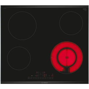 Bosch, laius 60,6 cm, terasraamiga, must - Integreeritav keraamiline pliidiplaat PKF675FP2E