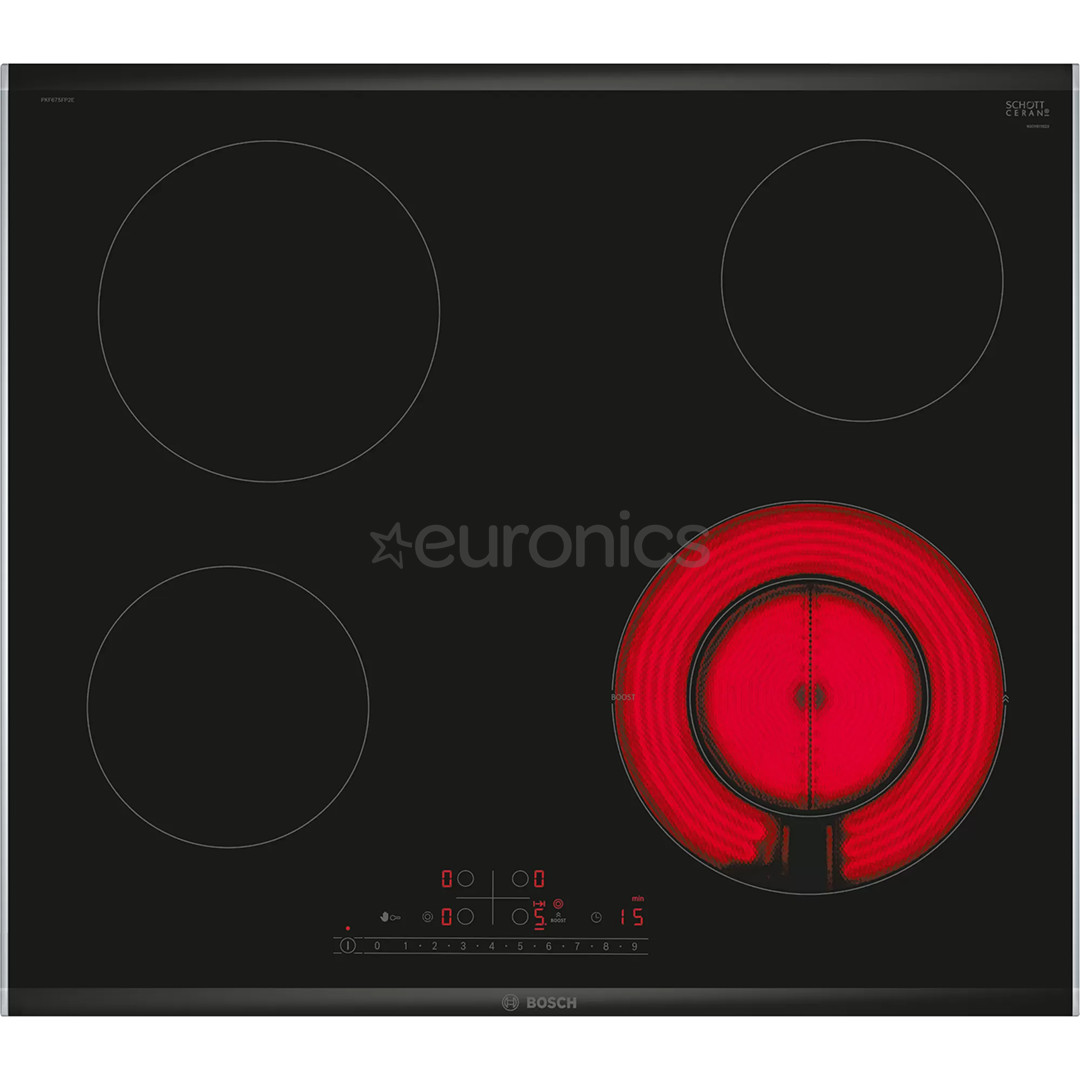 Bosch, laius 60,6 cm, terasraamiga, must - Integreeritav keraamiline pliidiplaat