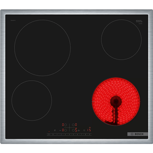 Bosch Serie 6, width 58.3 cm, steel frame, black - Built-in Ceramic Hob