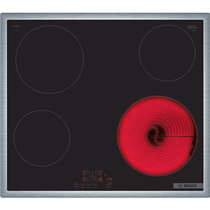 Bosch seeria 4, laius 58,3 cm, terasraamiga, must - Integreeritav keraamiline pliidiplaat