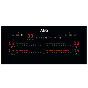 AEG, laius 83 cm, raamita, must - Integreeritav induktsioonpliidiplaat õhupuhastiga
