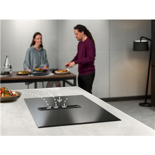 AEG, width 83 cm, frameless, black - Built-in Induction Hob with Cooker Hood