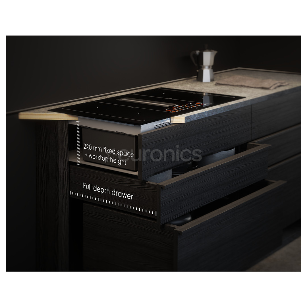 AEG 6000 Bridge, 80 см, черный - Интегрируемая индукционная варочная панель с вытяжкой