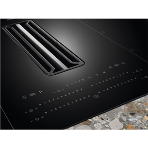 Electrolux, width 83 cm, frameless, black - Built-in Induction Hob with Cooker Hood