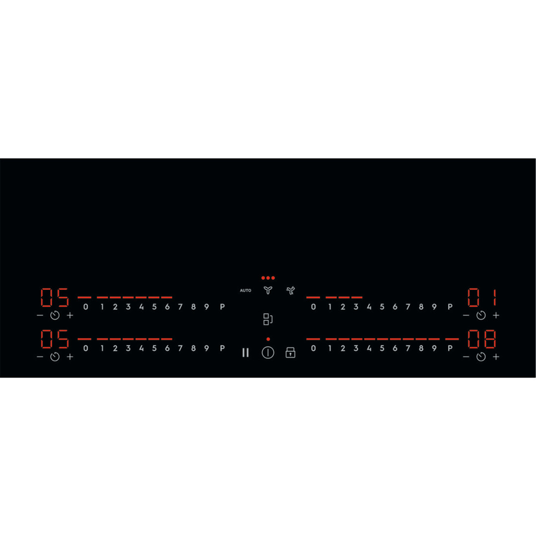 Electrolux 600 Bridge, 78 см, черный - Интегрируемая индукционная варочная панель с вытяжкой