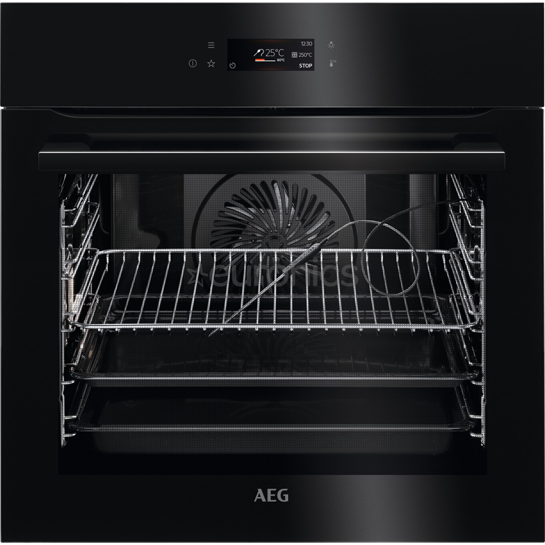 AEG AssistedCooking 8000, 71 L, pürolüütiline puhastus, must - Integreeritav ahi