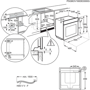 AEG AssistedCooking 8000, 71 L, pürolüütiline puhastus, must - Integreeritav ahi