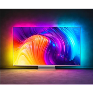 Philips The One PUS8857, 55", 4K UHD, LED LCD, центральная подставка, серебристый - Телевизор