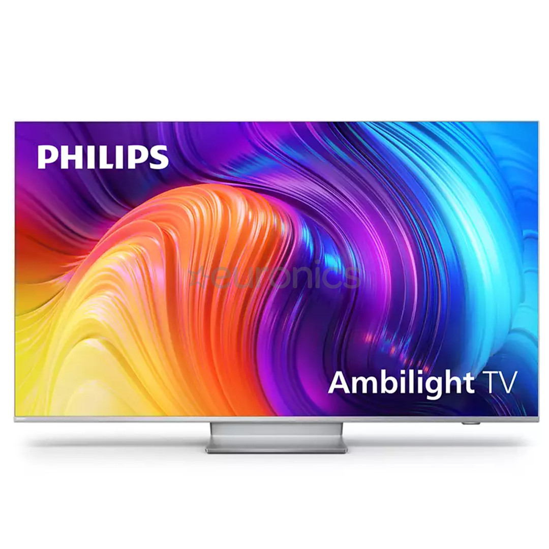 Philips The One PUS8857, 65", 4K UHD, LED LCD, central stand, silver - TV
