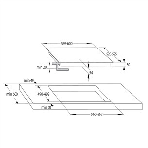 Hisense, width 59.5 cm, frameless, black - Built-in Induction Hob