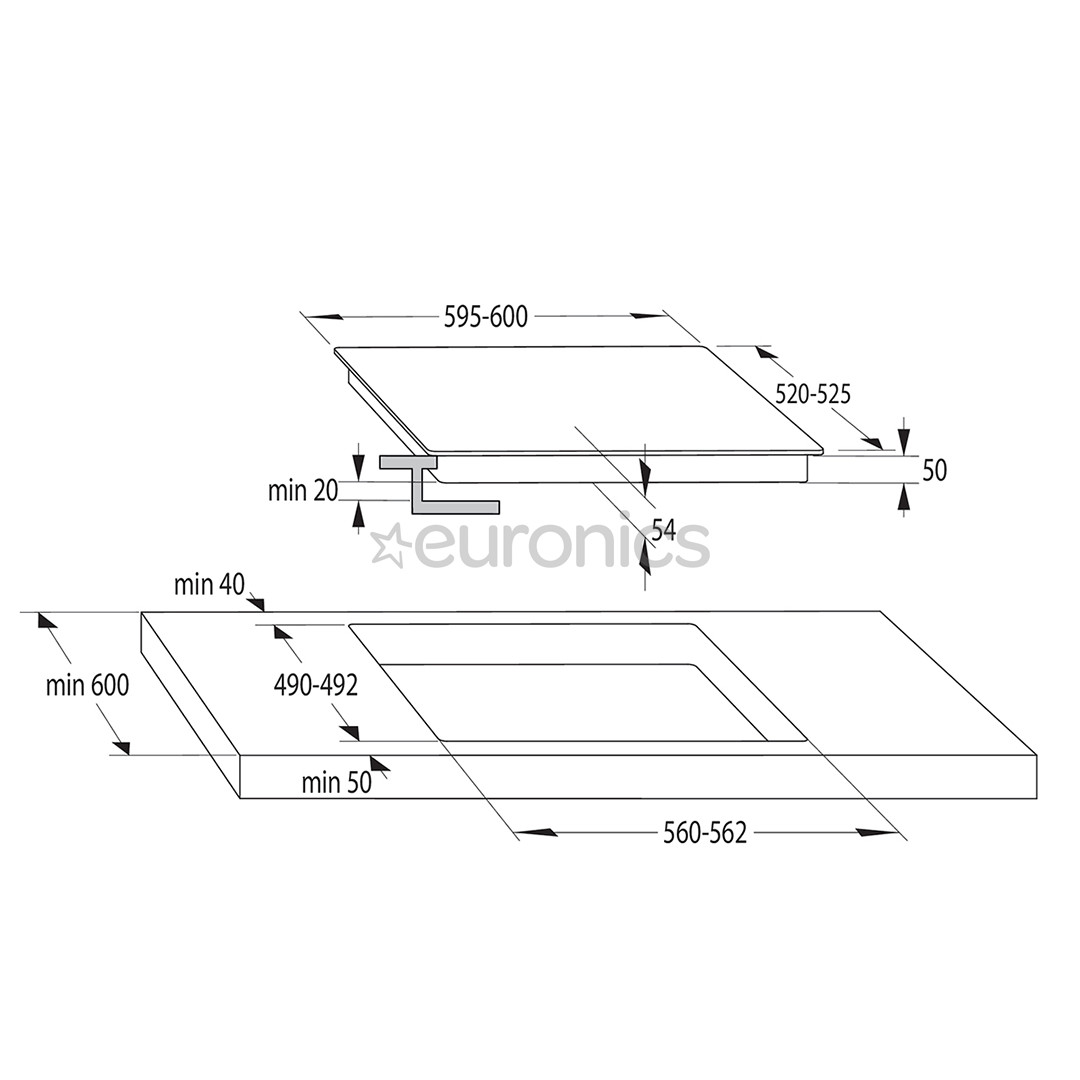 Hisense, width 59.5 cm, frameless, black - Built-in Induction Hob