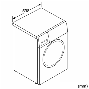 Bosch seeria 6, 9 kg, sügavus 59 cm, 1400 p/min - Eestlaetav pesumasin