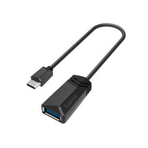 Hama USB-C pistik > USB-A  3.1 pesa, 0,15 m, must - Adapter