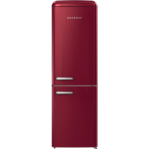 Gorenje, NoFrost, 300 л, высота 194 см, темно-красный - Холодильник