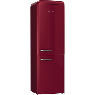 Gorenje, NoFrost, 300 л, высота 194 см, темно-красный - Холодильник