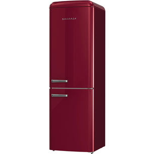 Gorenje, NoFrost, 300 L, height 194 cm, dark red - Refrigerator