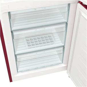 Gorenje, NoFrost, 300 L, height 194 cm, dark red - Refrigerator