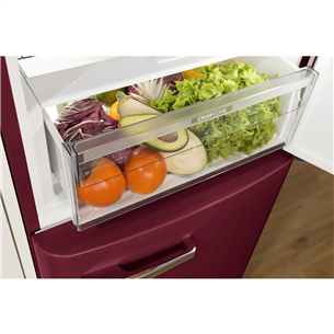 Gorenje, NoFrost, 300 L, height 194 cm, dark red - Refrigerator