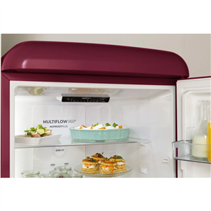 Gorenje, NoFrost, 300 L, height 194 cm, dark red - Refrigerator