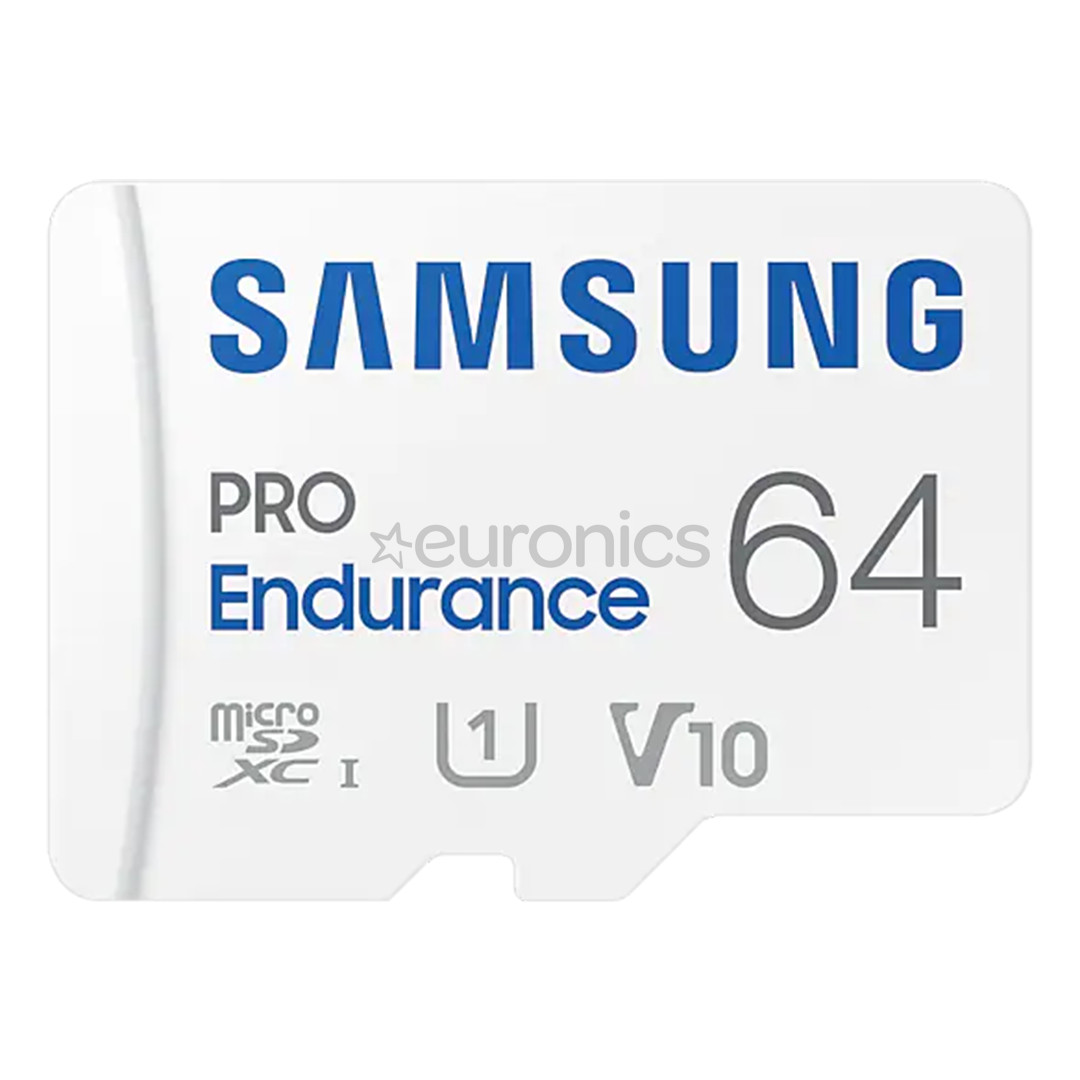 Samsung  Micro SDHC Endurance PRO + SD adapter, 64 GB, valge - Mälukaart
