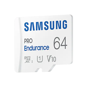 Samsung  Micro SDHC Endurance PRO + SD adapter, 64 GB, valge - Mälukaart