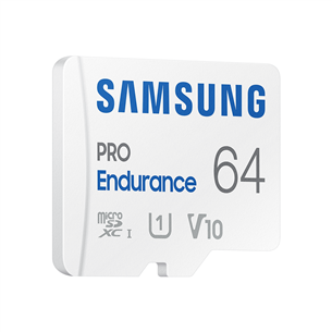 Samsung Micro SDHC Endurance PRO + SD adapter, 64 GB, white - Memory Card