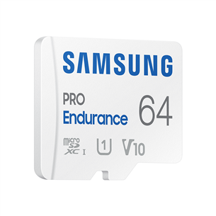 Samsung  Micro SDHC Endurance PRO + SD adapter, 64 GB, valge - Mälukaart