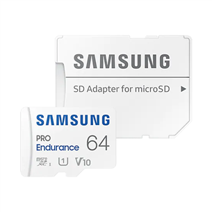 Samsung  Micro SDHC Endurance PRO + SD-адаптер, 64 ГБ,  белый - Карта памяти