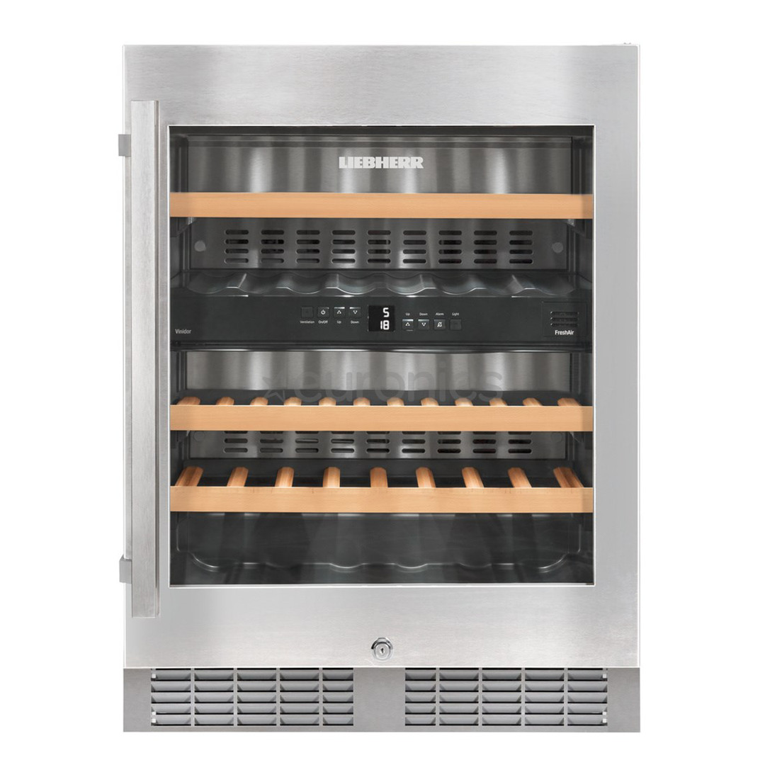 Liebherr, 34 bottles, height 82 cm, silver - Built-in Wine Cabinet