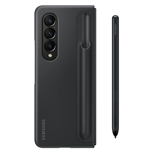 Samsung Galaxy Fold4 Standing Cover with Pen, must - Nutitelefoni ümbris Pen pliiatsiga