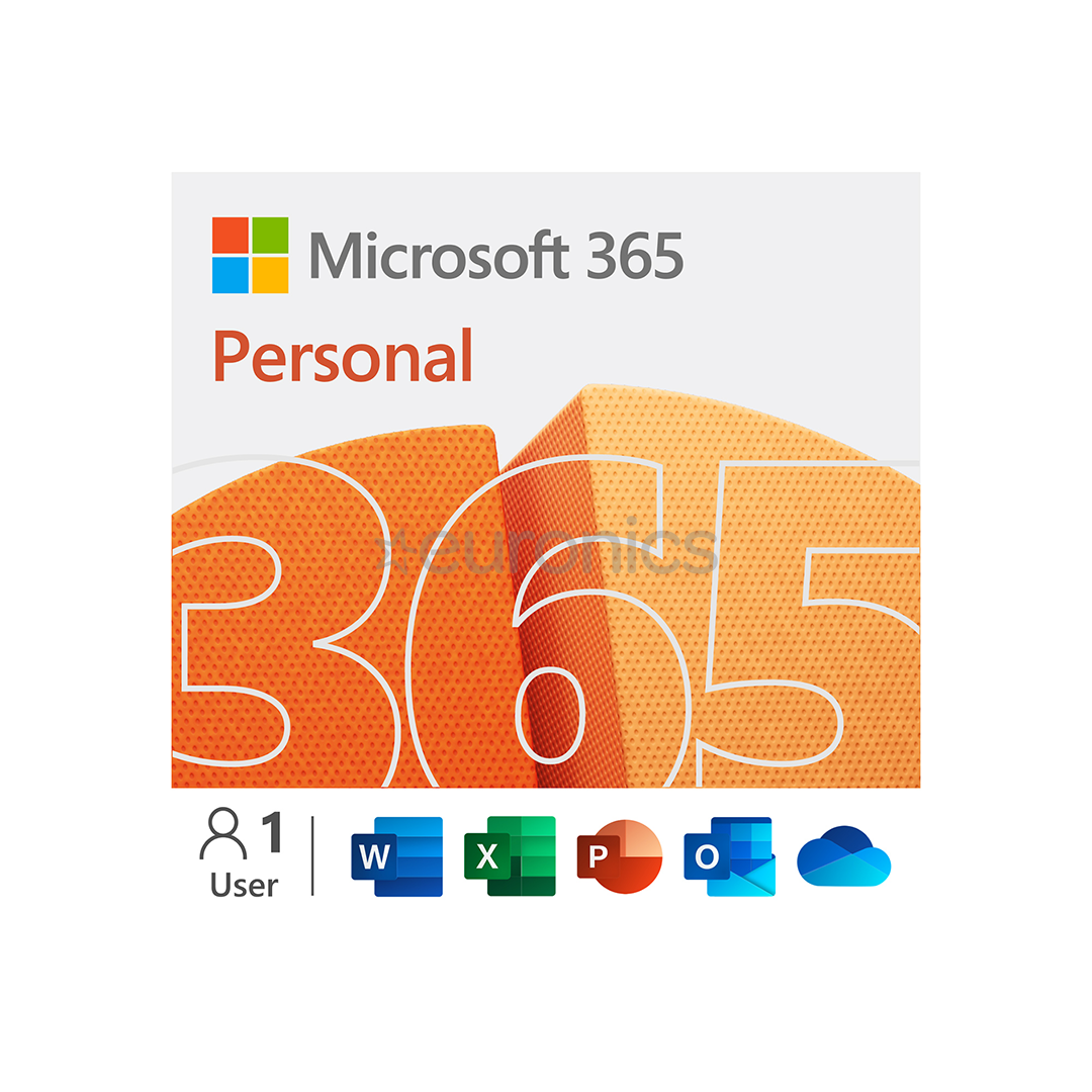 Microsoft 365 Personal, 12-month subscription, 1 user / 5 devices, 1 TB  OneDrive, ENG, QQ2-01399 | Euronics