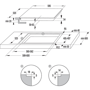 Hisense, laius 59,5 cm, raamita, must - Integreeritav induktsioonpliidiplaat