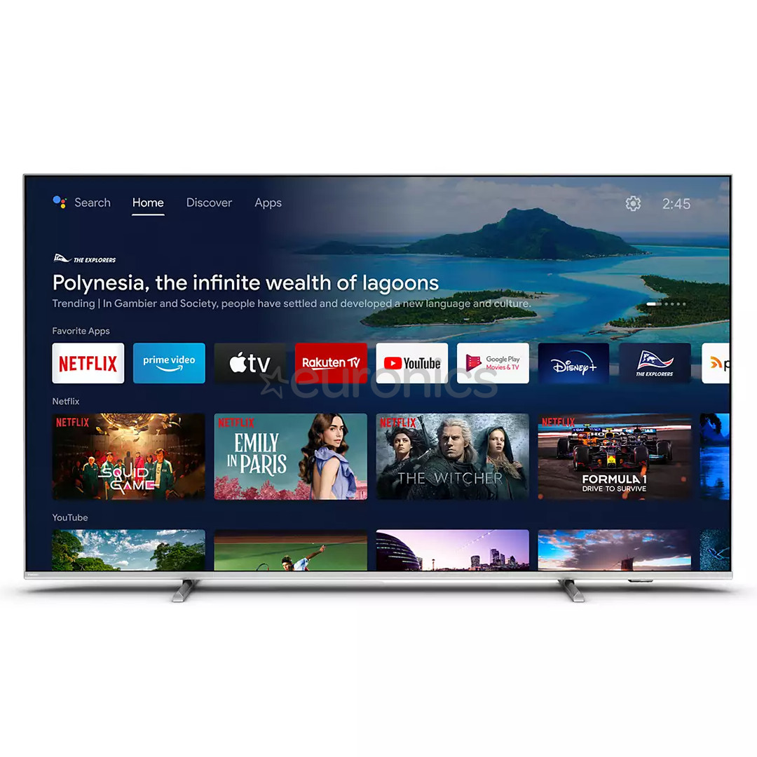 Philips PUS8057, 43'', 4K UHD, LED LCD, jalad äärtes, hall - Teler