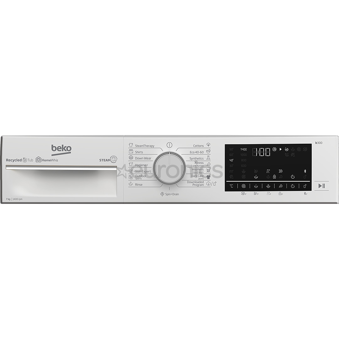 Beko, Beyond, 7 kg, sügavus 49,6 cm, 1400 p/min - Eestlaetav pesumasin