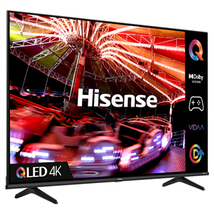 Hisense E7HQ, 55'', 4K UHD, QLED, боковые ножки, черный - Телевизор