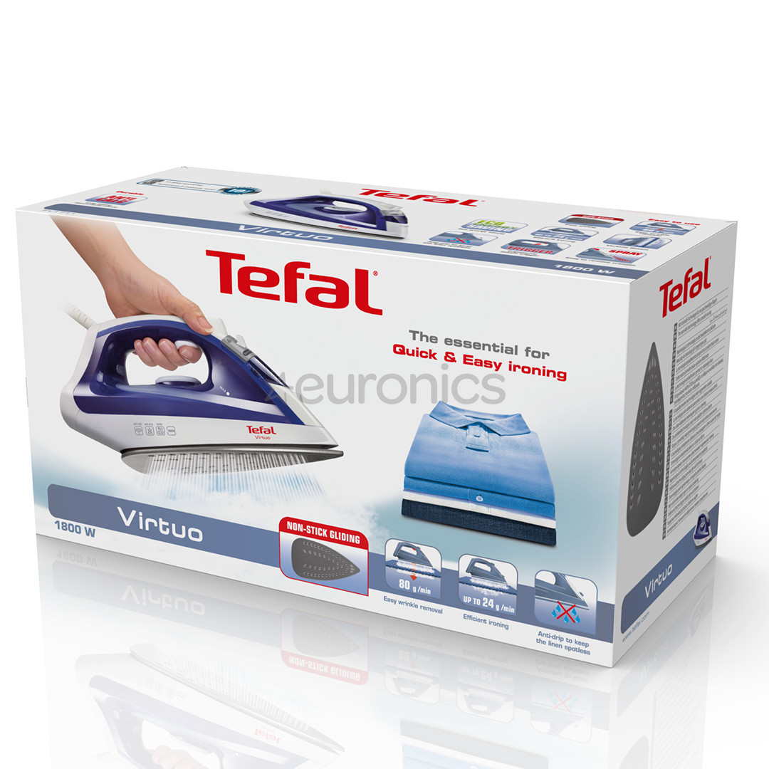 Tefal Virtuo, 1800 W, sinine/valge - Aurutriikraud