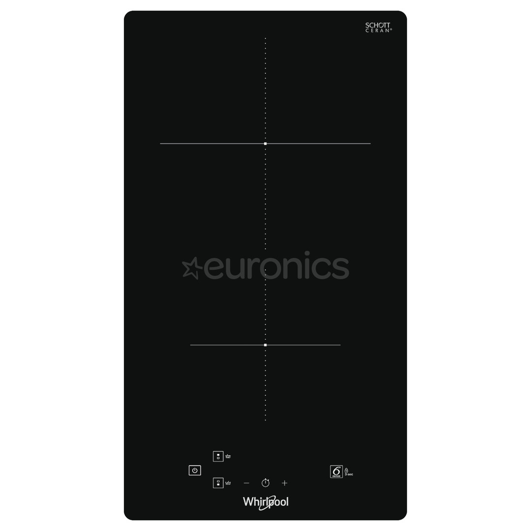 Whirlpool, width 28.4 cm, frameless, black - Built-in Induction Hob
