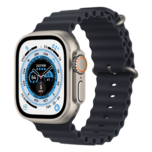 Apple Watch Ultra, Ocean Band, темно-серый - Смарт-часы MQFK3EL/A